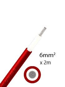 6mm2 single-core 2m - Red