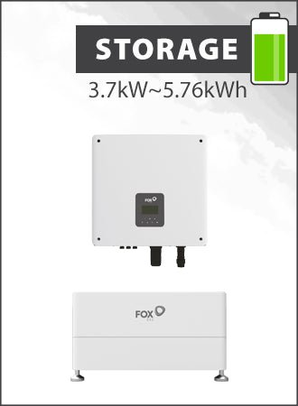 Fox ESS H1 3.7kW G2 Hybrid Inverter with ECS2900 (A) Battery stack of 2 (5.76kWh)