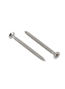 RS Pro wood screws, A2 Stainless Steel, Countersunk, 6 x 80 (Pack of 50)